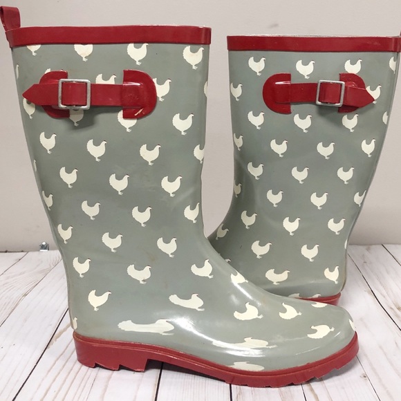 chicken rain boots